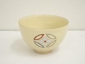 京焼　龍靖造　色絵七宝文茶碗（箱付）